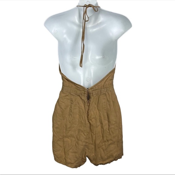 Free People Easy Does It Linen Halter Romper - Picture 7 of 8